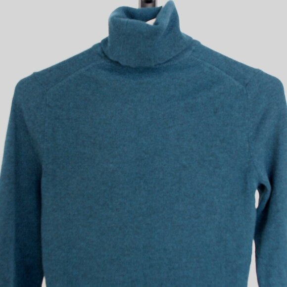 Lord & Taylor 100% Cashmere Green/Blue Turtleneck Sweater Sz XS *No Size Label* - Picture 2 of 11